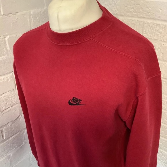 Vintage Nike Sweatshirt - Size L - Dark Red - Cotton - P2P 23โ - Picture 4 of 7